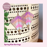Spring Kite Earrings — Beading PDF Tutorial | Odd Count Peyote & Herringbone