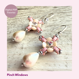 Pinch Windows Earrings - Beading PDF Tutorial | Rivoli Setting and Drop
