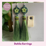 Dahlia Tassel Earrings — Beading PDF Tutorial | Peyote Stitch & Delica Beads