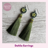 Dahlia Tassel Earrings — Beading PDF Tutorial | Peyote Stitch & Delica Beads