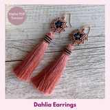 Dahlia Tassel Earrings — Beading PDF Tutorial | Peyote Stitch & Delica Beads
