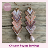 Chevron Peyote Earrings — Beading PDF Tutorial | Odd Count Peyote & Delica