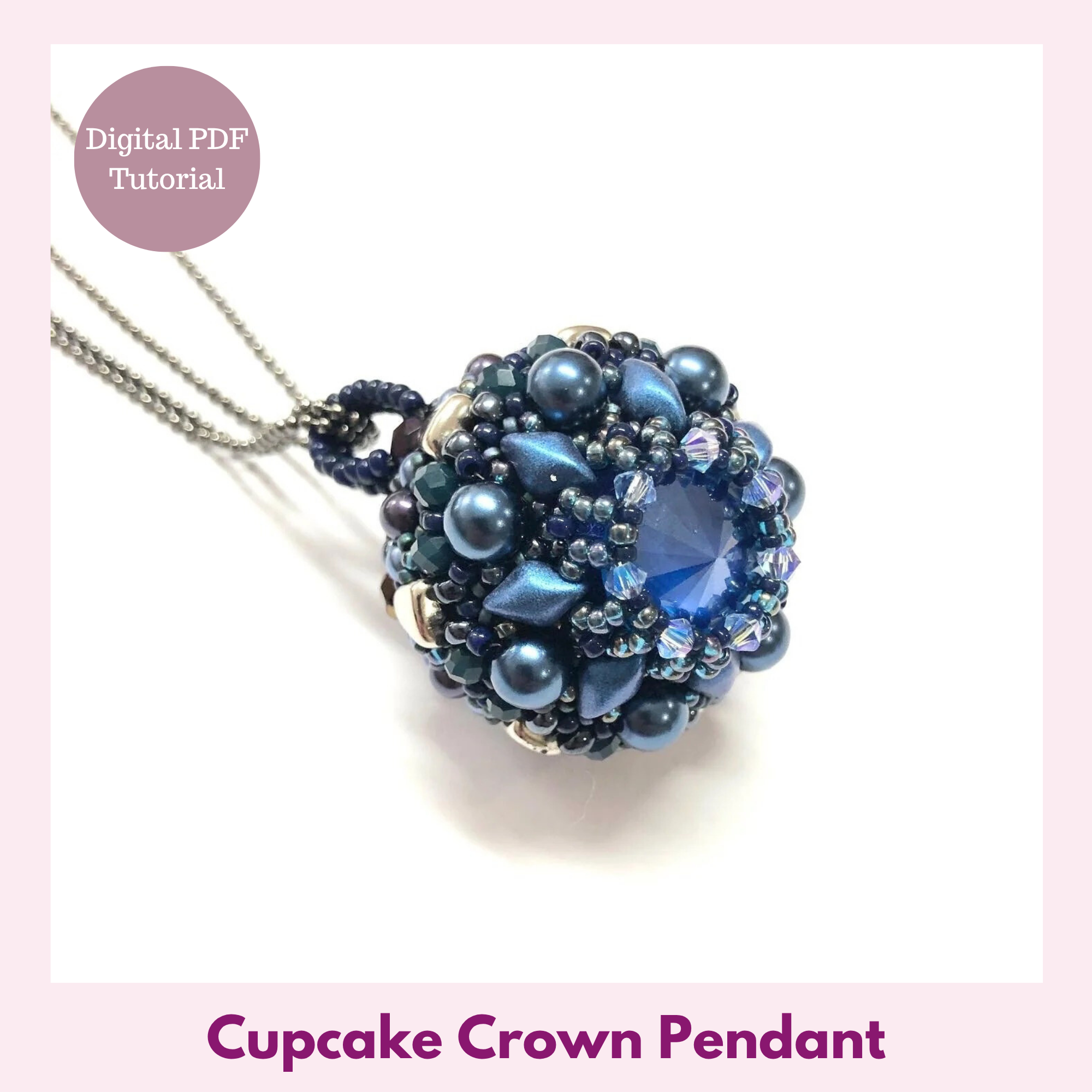 Cupcake Crowns — Bead Embroidery Pendant PDF Tutorial
