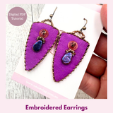 Embroidered Earrings — Bead Embroidery PDF Tutorial | Leather & Crystals