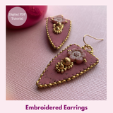 Embroidered Earrings — Bead Embroidery PDF Tutorial | Leather & Crystals