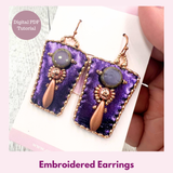 Embroidered Earrings — Bead Embroidery PDF Tutorial | Leather & Crystals