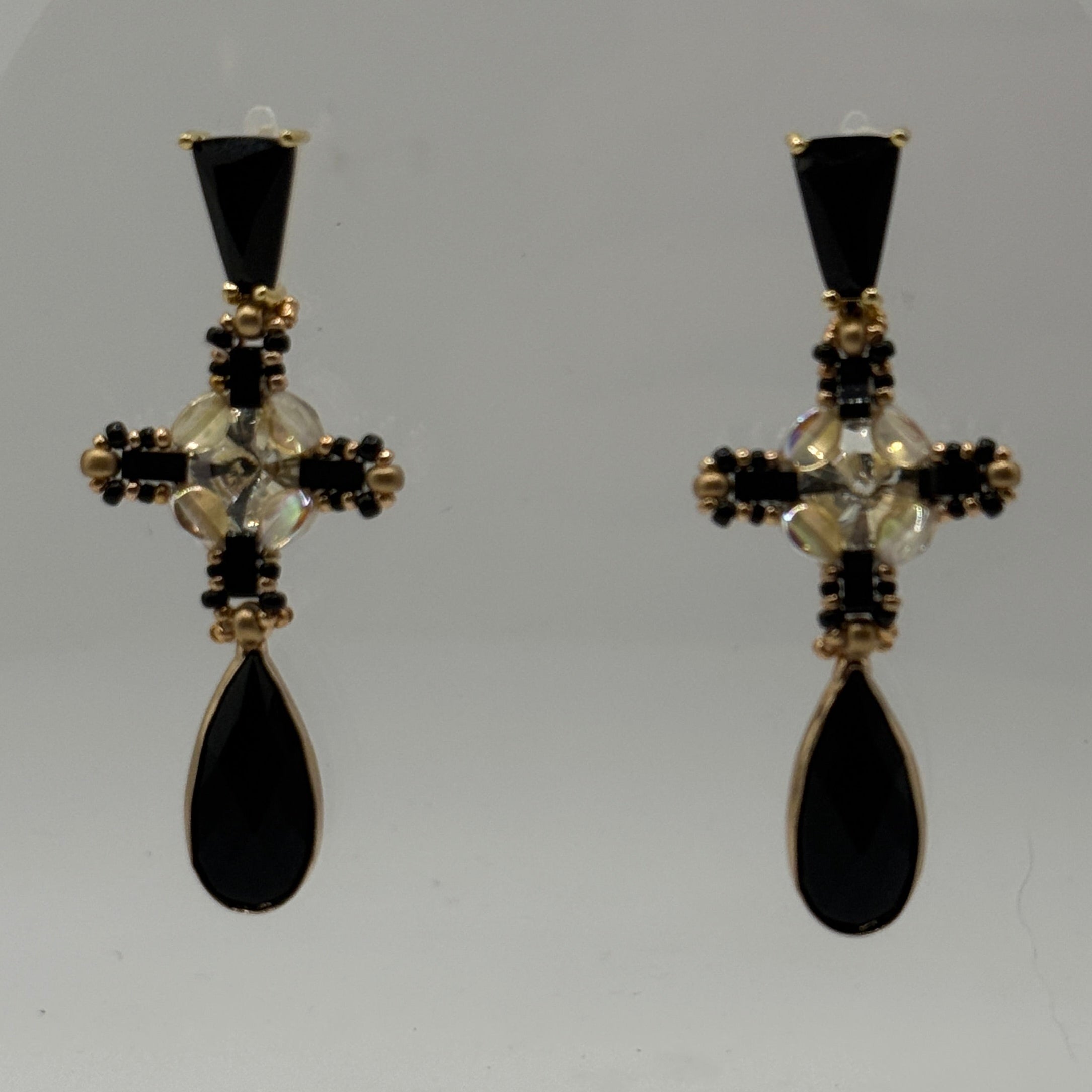 Pinch Windows Earrings - Beading PDF Tutorial | Rivoli Setting and Drop