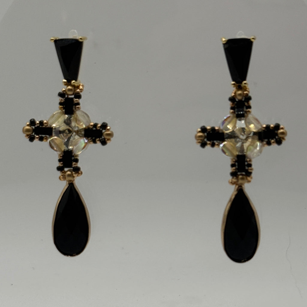 Pinch Windows Earrings - Beading PDF Tutorial | Rivoli Setting and Drop