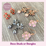 Deco Drop or Stud Earrings — Beading PDF Tutorial | DropDuo Beads