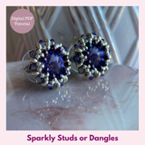 Sparkly Stud Earrings — Beading PDF Tutorial | Rivoli Crystal Studs