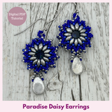Paradise Daisy Earrings — Beading PDF Tutorial | Mini Duo Beads & Crystal