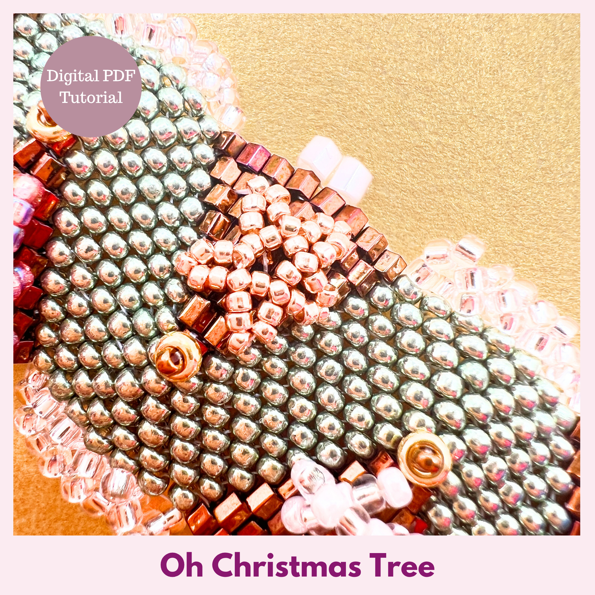 Oh Christmas Tree — Festive Beaded Cuff PDF Tutorial | Peyote Stitch