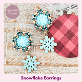 Snowflake Earrings — Festive Beading PDF Tutorial | Crystal & Charm