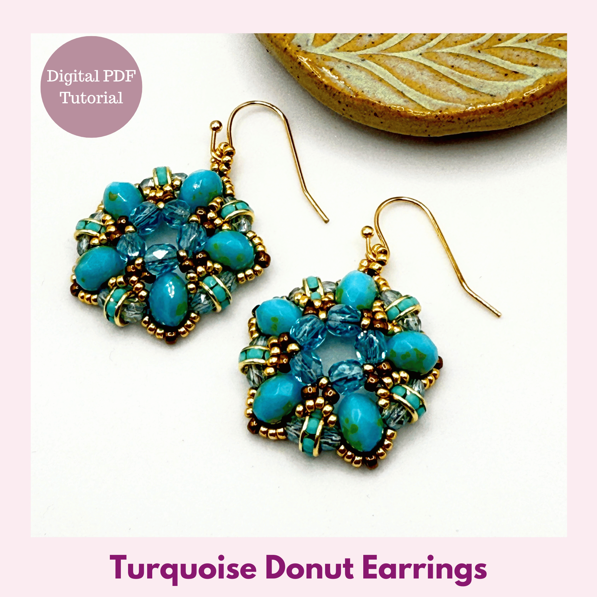 Turquoise Donut Earrings