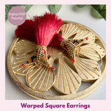Warped Square Earrings — Statement Beading PDF Tutorial | Delica & Tassel