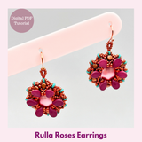 Rulla Roses Earrings — Beading PDF Tutorial | Rulla, Pip & Demi Round Beads