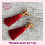 Warped Square Earrings — Statement Beading PDF Tutorial | Delica & Tassel