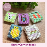 Easter Beads — Beading PDF Tutorial | Odd Count Peyote & Carrier Beads
