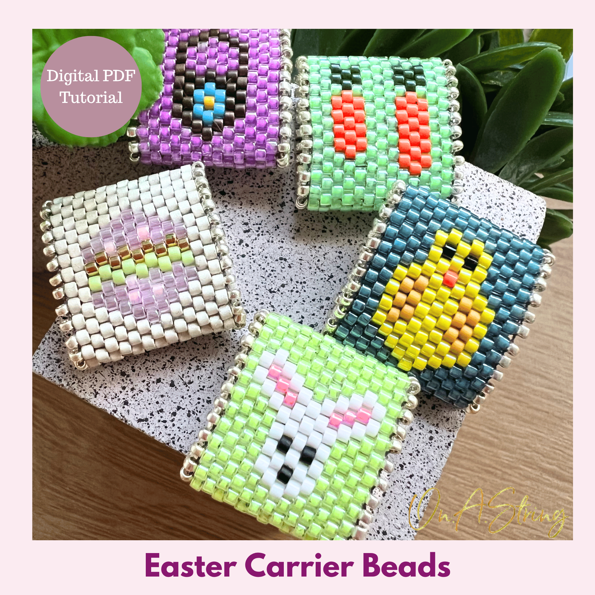 Easter Beads — Beading PDF Tutorial | Odd Count Peyote & Carrier Beads