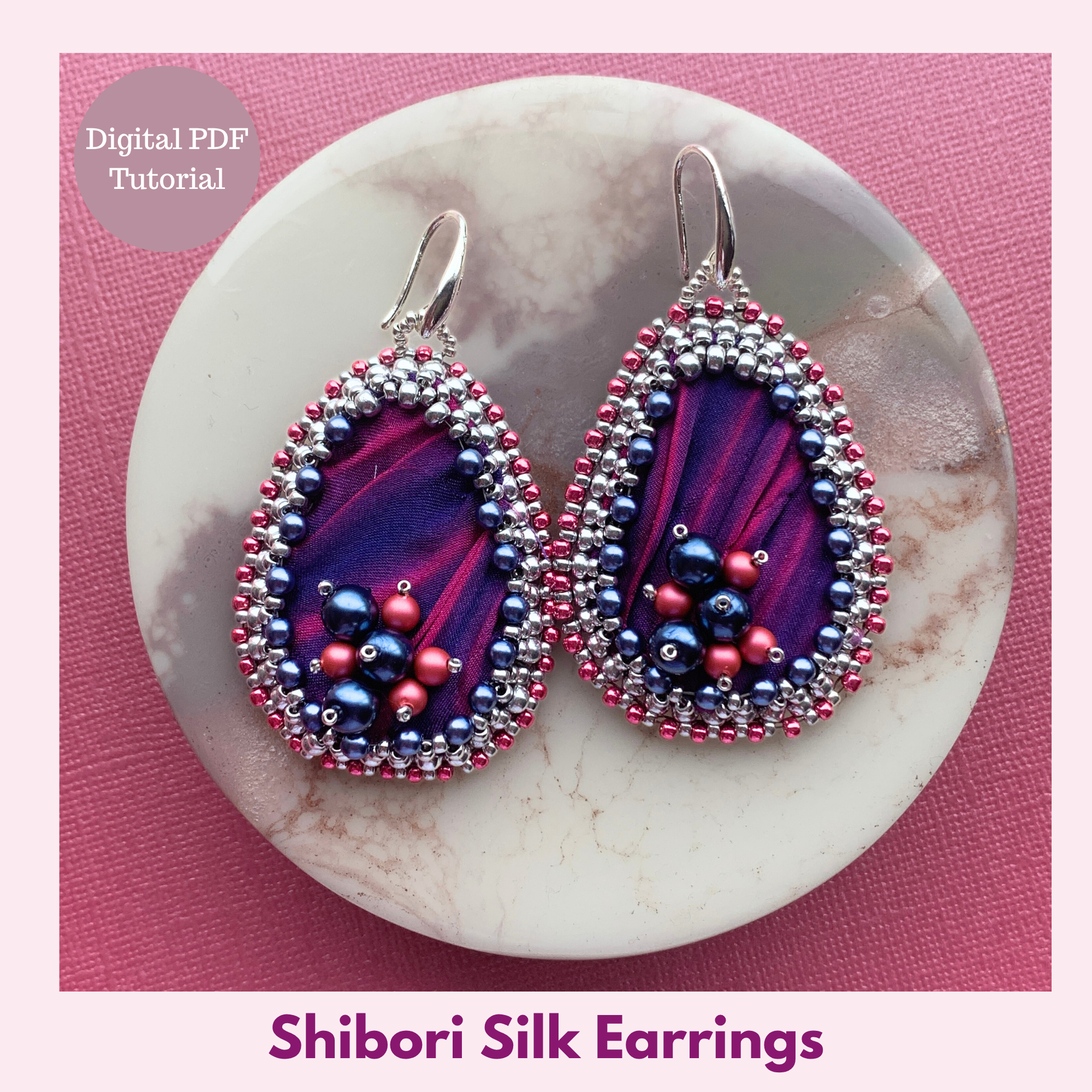 Shibori Silk Earrings