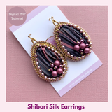 Shibori Silk Earrings — Bead Embroidery PDF Tutorial | Shibori Silk & Pearls