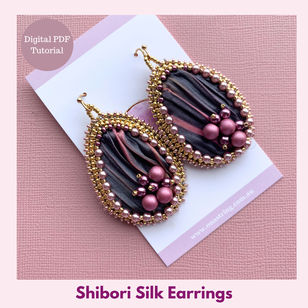 Shibori Silk Earrings