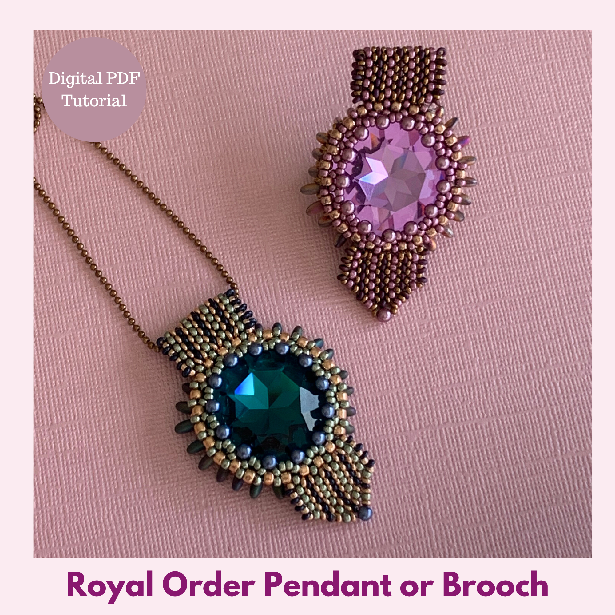 Royal Order Pendant or Brooch — Beading PDF Tutorial | Odd Count Peyote