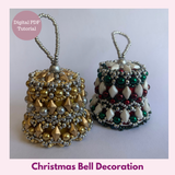 Beaded Christmas Bell — PDF Tutorial | Recycled Coffee Pod Decoration