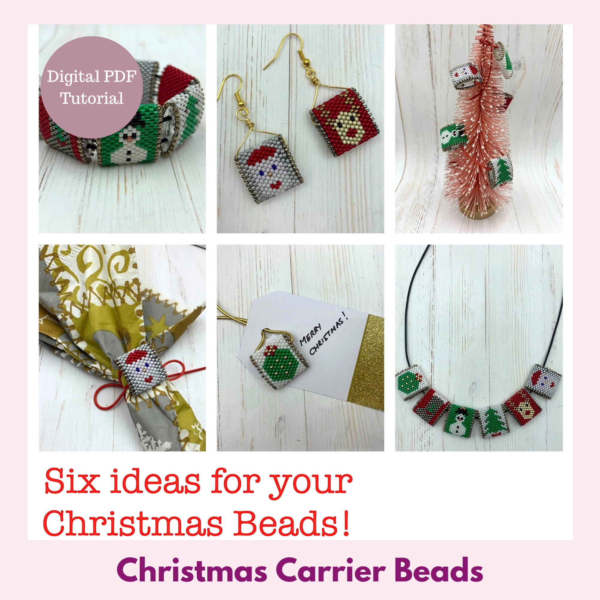 Christmas Beads — Festive Beading PDF Tutorial | Peyote Stitch & Carrier Beads