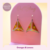 Oranges & Lemons Earrings — Beading PDF Tutorial | Warped Square, Herringbone & Peyote
