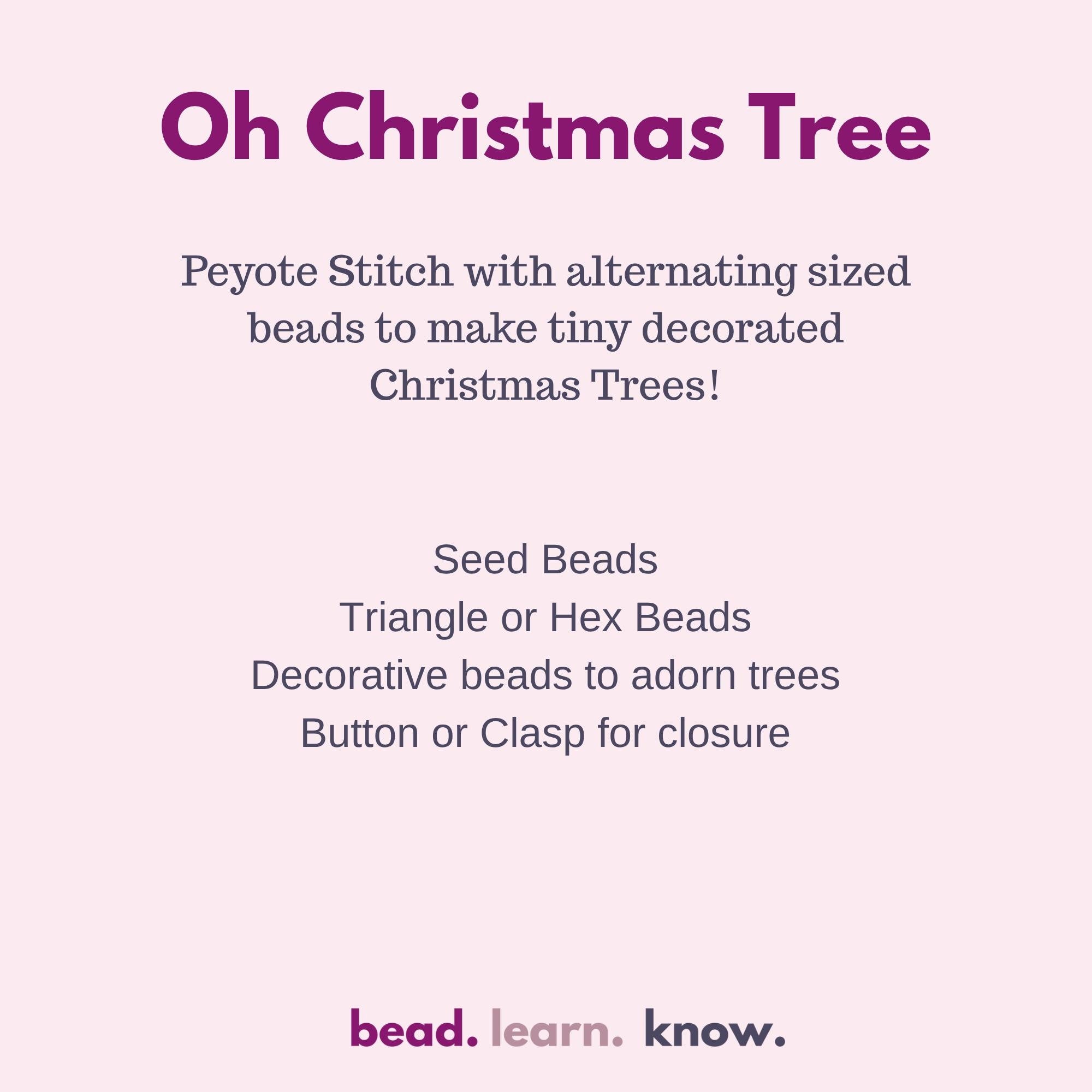 Christmas Bracelet Tutorial PDF Oh Christmas Tree Peyote Cuff Festive Beading Beginner Pattern
